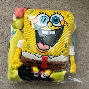 New 2-Piece SpongeBob Squarepants Bath Towel & Washable Scrubby Kids